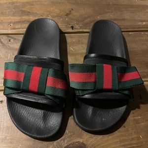 COPY - Gucci Satin Web Sylvie Bow Slide
